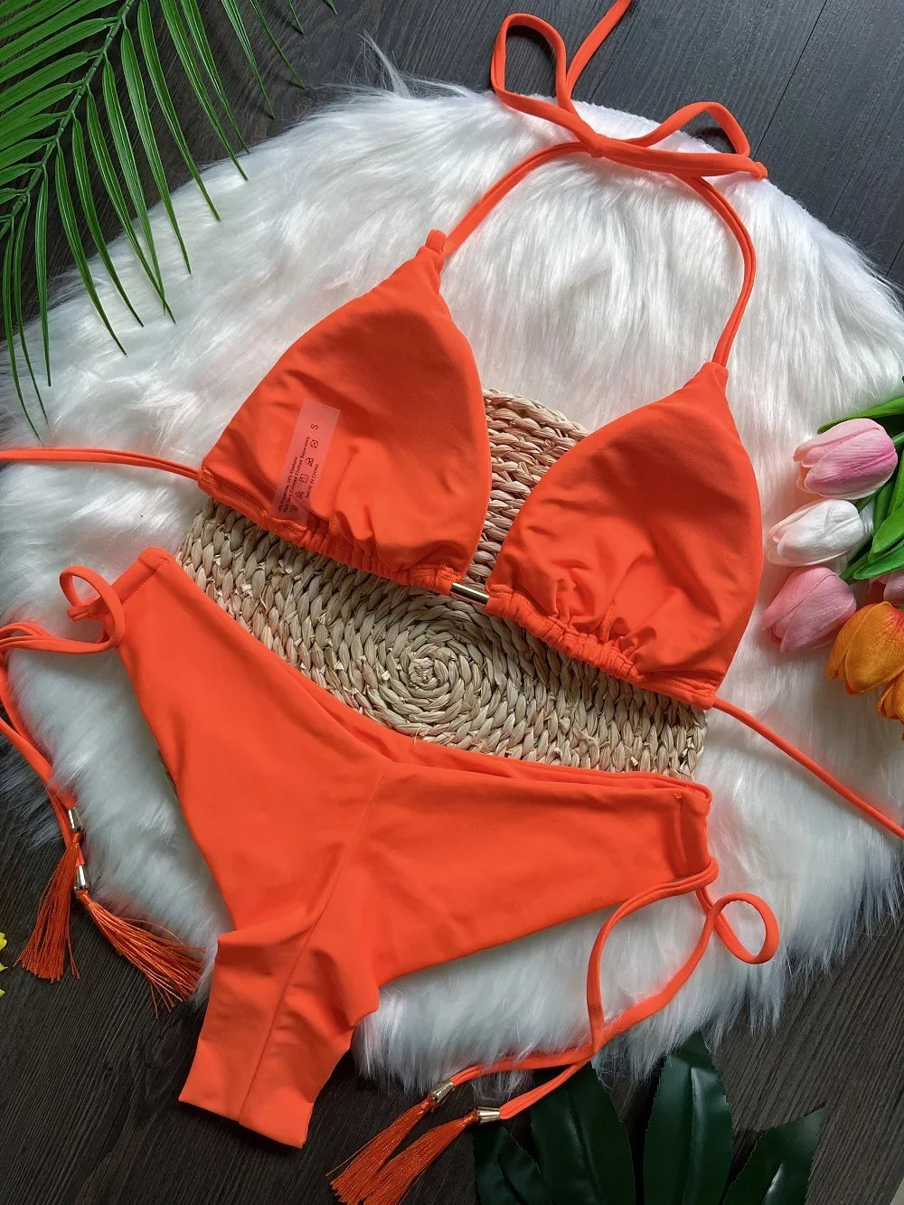 RUOTONSEPT Sexy Solid Color Bandage Bikinis Set Women's Swimsuit Two-piece Triangle Swimwear Bathing Suit Brazilian Biquinis