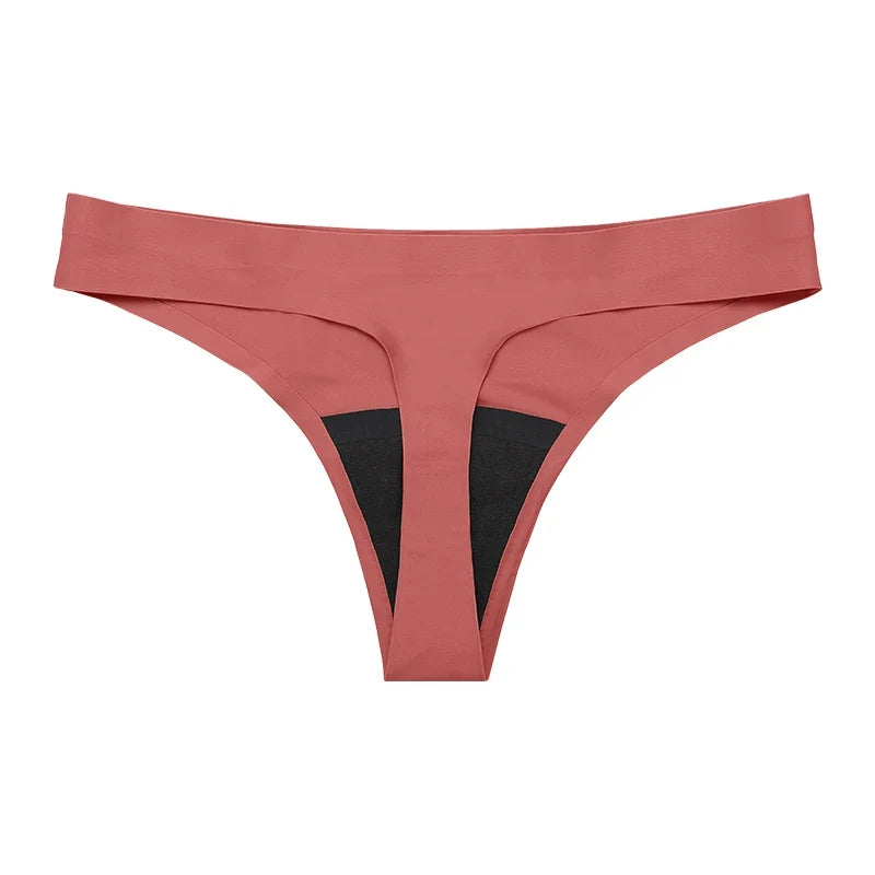 New Design Seamless Low Waist Leak Proof 4 Layer Menstrual Panties Washable Light Flow Period Panties For Women Thong