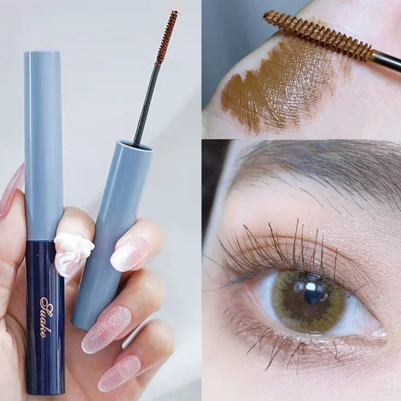 Silver Silk Fiber Matte Mascara Makeup Ultra-Fine Brush Lengthens Eyelashes Waterproof Fast Dry Eyelash Extension Mascara Makeup