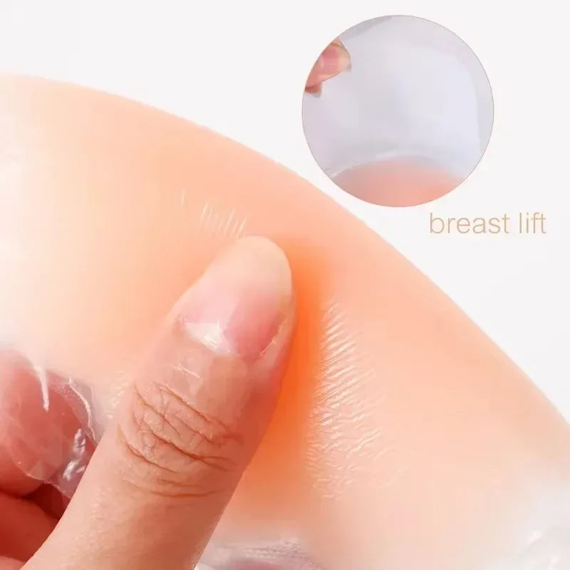 4PCS Women Lift Up Invisible Reusable Self Adhesive Silicone Breast Lift Tape Nipple Cover Chest Paste Push Up Party Dress Bras