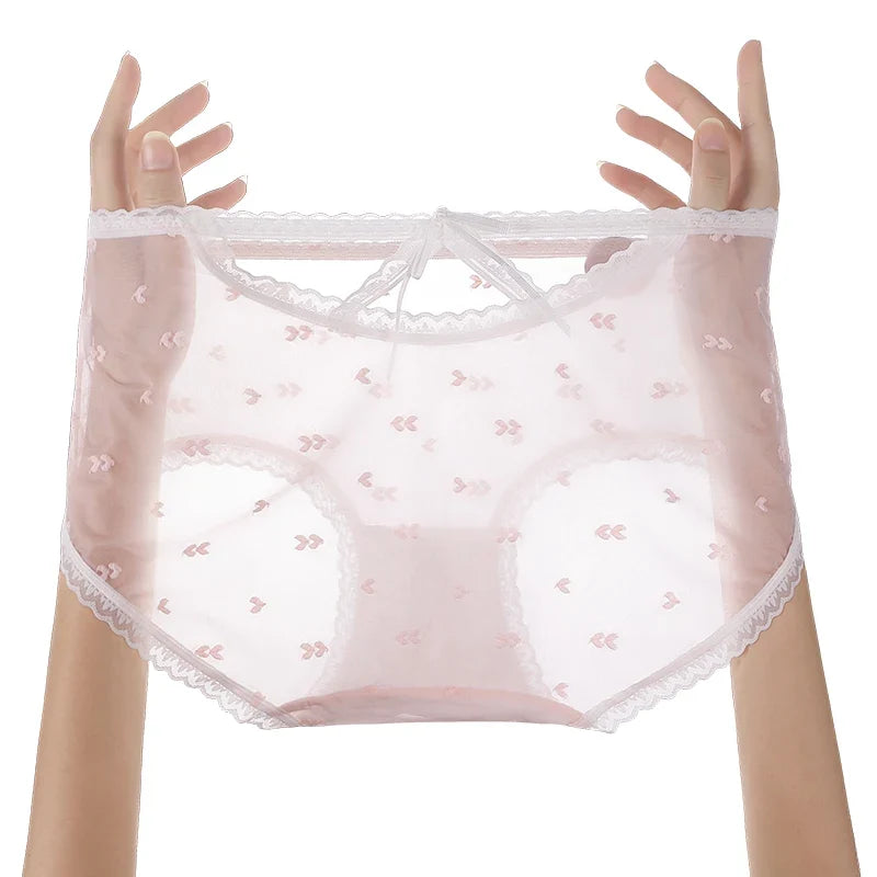 3PCS Lifter Women Fashion Female Panties Mesh Thin Plus Size Panties Lingerie Sexy Underware Woman Underwear Briefs Seamless