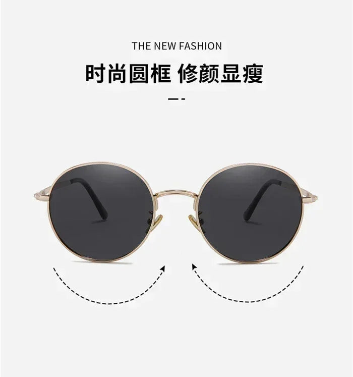 Steampunk Round Polarized Sunglasses With Prescription Women Men UV400 Anti-glare Myopia Sun Glasses Power 0 -0.5 -0.75 To -6.0