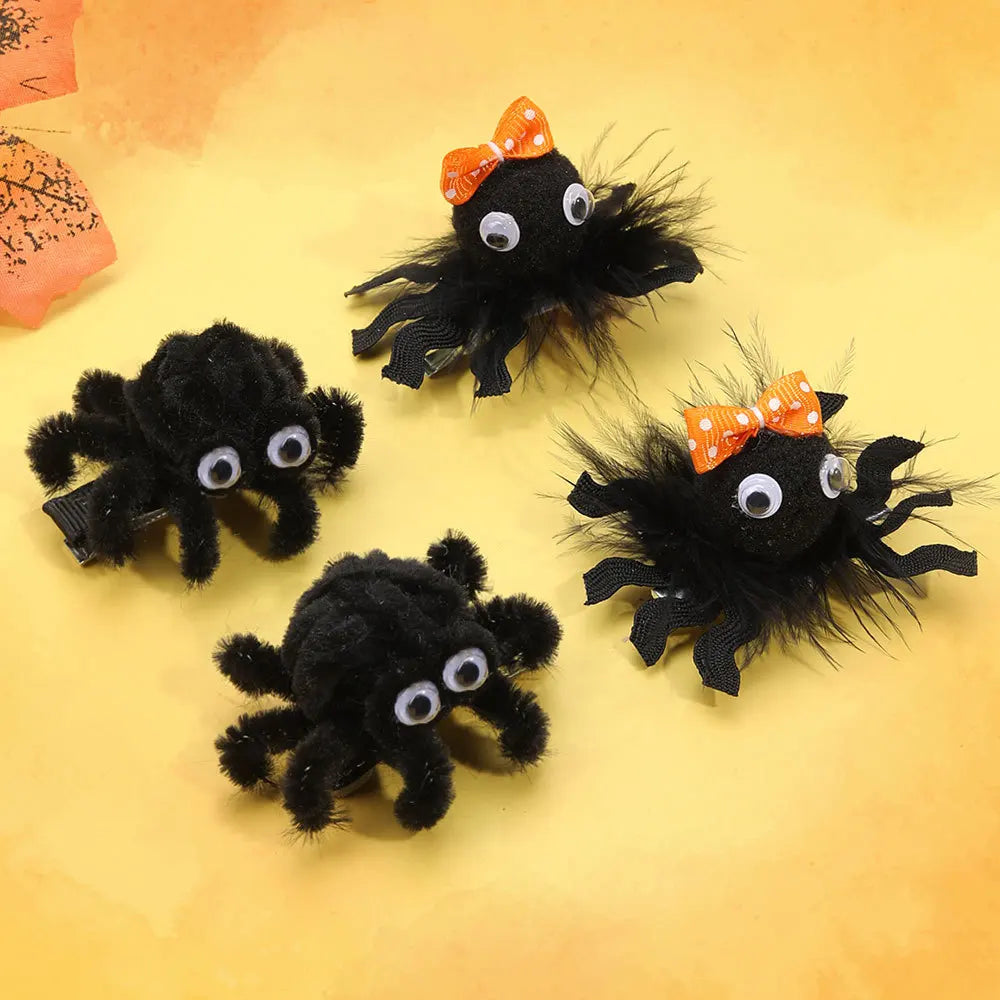 Halloween Spider Bow Hair Clips, 2-Pack