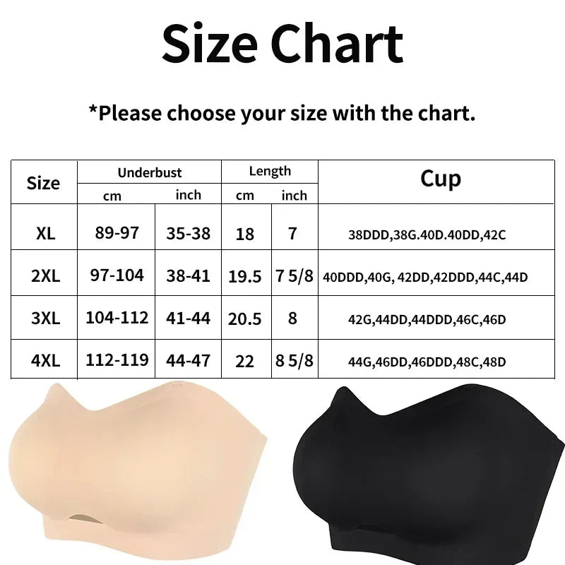Push Up Bra for Woman Sexy Plus Size Bras Soft Breathable Wire Free Underwear Anti-slip Seamless Removable Strap&Cup Lingerie