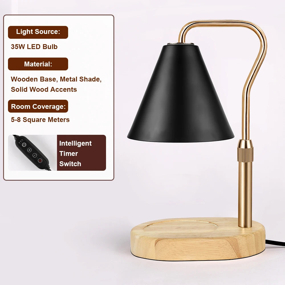Dimmable Candle Warmer Lamp with Timer, Adjustable Height