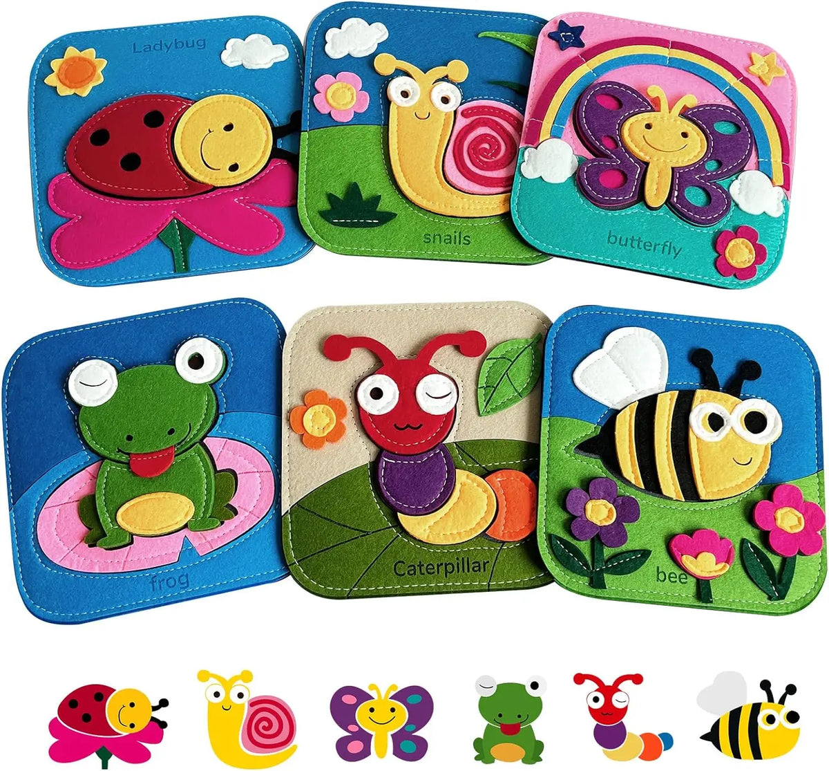 Montessori Busy Book for Kids - Color, Shape, Animal Cognition Early Education Toys, Giraffe Quiet Book, Fine Motor Skills Toys