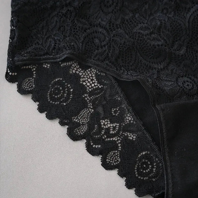 3PCS/Set Luxury Floral Embroidery Lace Panties Women Briefs Sexy Hollow Lingerie Female Underwear Ladies Breathable Underpants