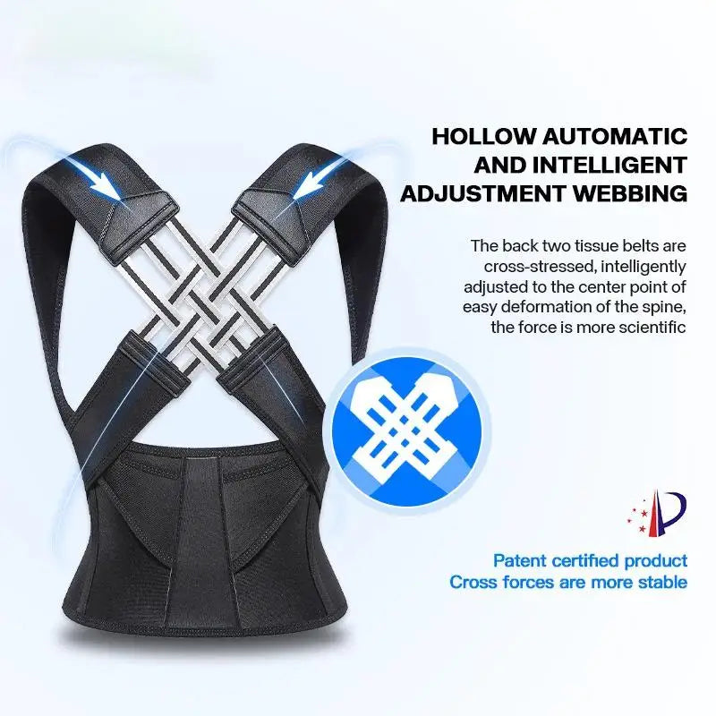 Adjustable Posture Corrector Back Support Belt Spine Alignment Waist Trainer for Men and Women Abdominal Waist Correction