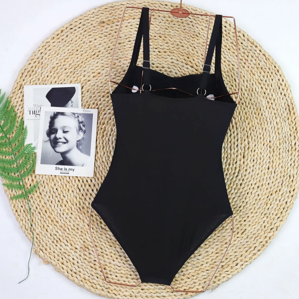 2024 Sexy One Piece Women Swimsuit Push Up Bikini Beach Bodysuit Monokini Tummy Control Swimwear Plus Size Bathing Suit