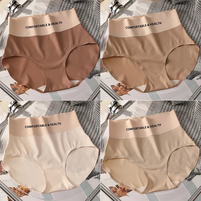 FallSweet 4PCS High Quality Women's Cotton Panties Seamless Briefs Plus Size Woman Lingerie Sexy Female Invisible Underwear M-XL