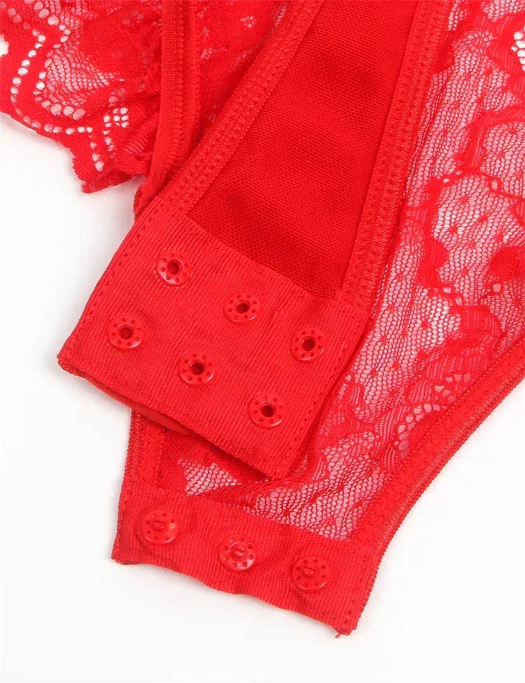 Comeondear Suspenders Women Teddy Leotard Sexy Plus Size Rompers Lingerie Underwire Lace Garter Bodysuits Slim Jumpsuit Pajamas