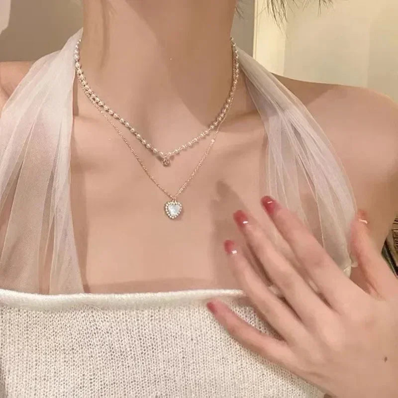 Luxurious Square Pink Zircon Pendant Necklace For Women Fashionable Personalized Daily Accessory Party Jewelry Birthday Gifts