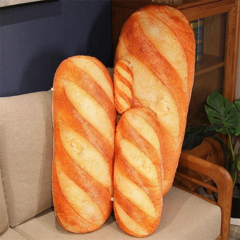 3D Bread Plush Pillow – Toast Food Cushion