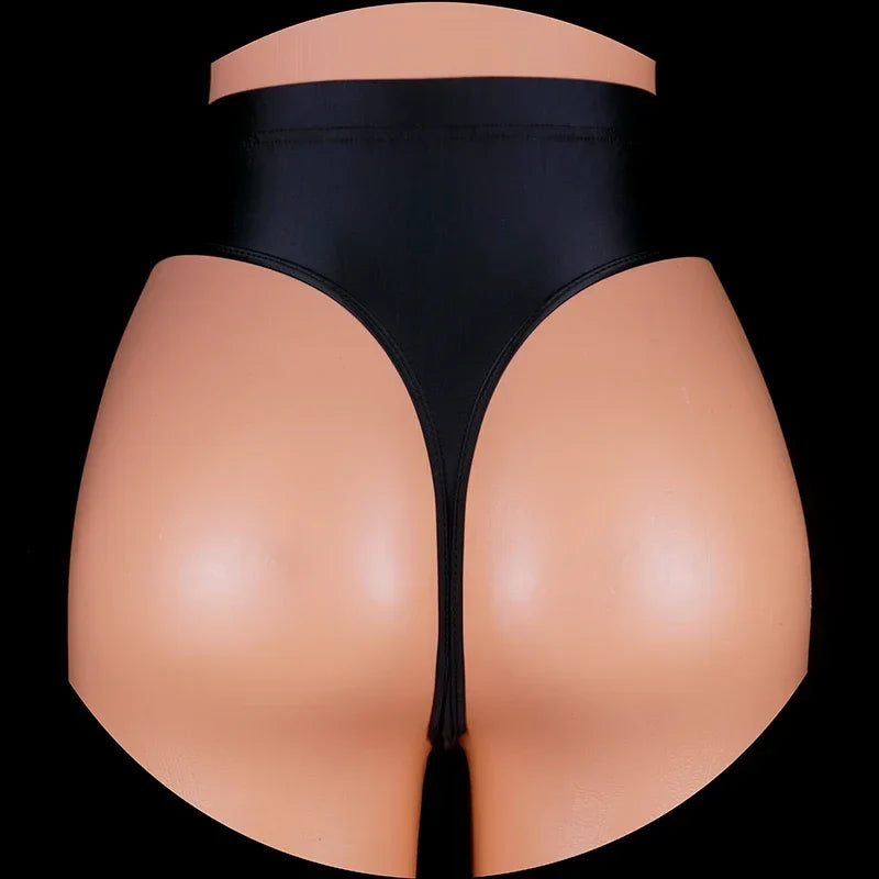 Japan Style Women Sexy thongs Shiny Smooth High Waist G-string Sexy T-Back lingerie Thong UnderWear Satin Glossy Femme Tight