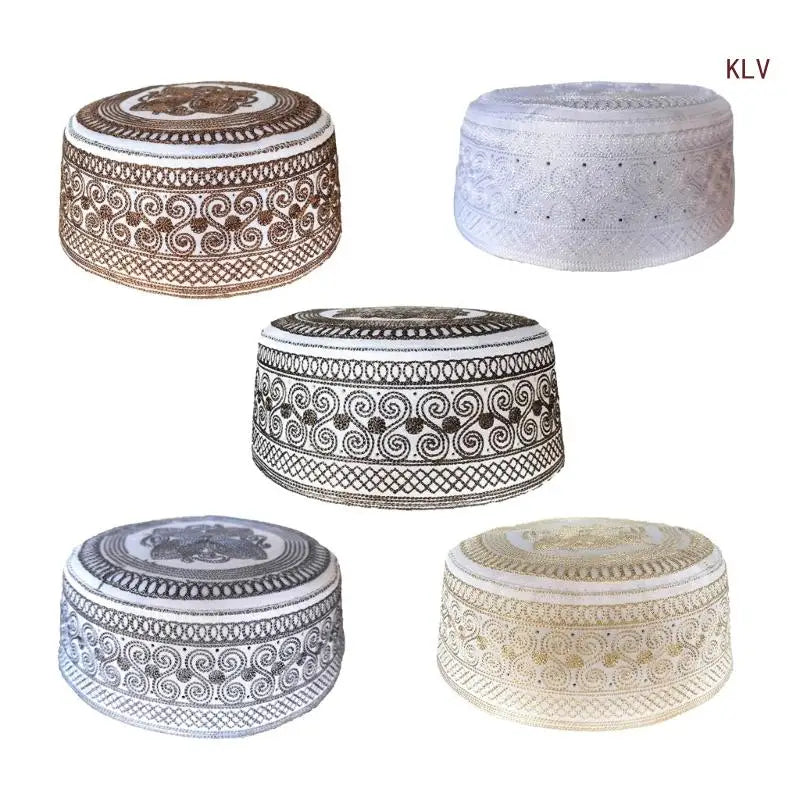 Men's Embroidered Cotton Kufi Prayer Cap