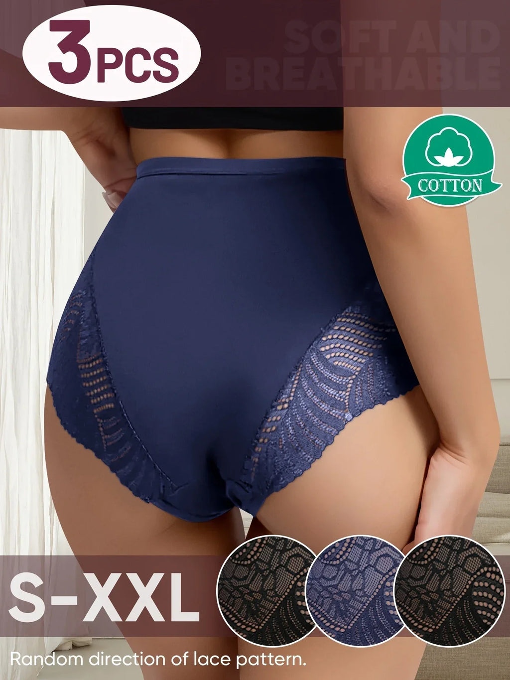 3-Pack Women's Panties: Lightweight, Breathable, Sexy Cut-Out Triangle Design