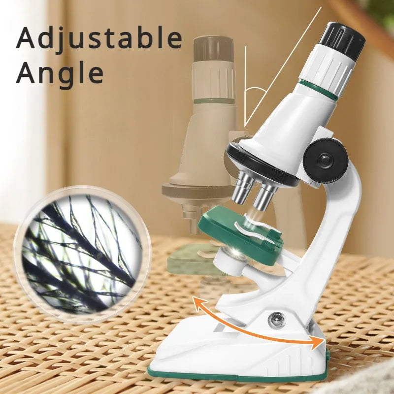 Kids Microscope Kit with LED – 200x, 600x, 1200x Biological Science Toy