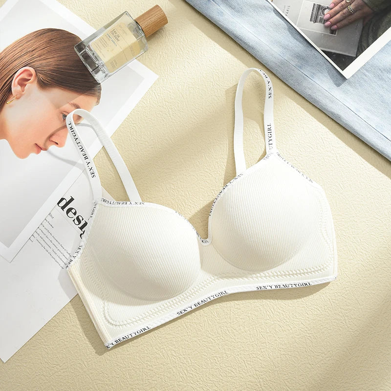 FINETOO Women Underwear Small Chest Sexy Push Up Lingerie Seamless Bra for Women Comfortable Everyday Bra Thick Bralette 32-38AB