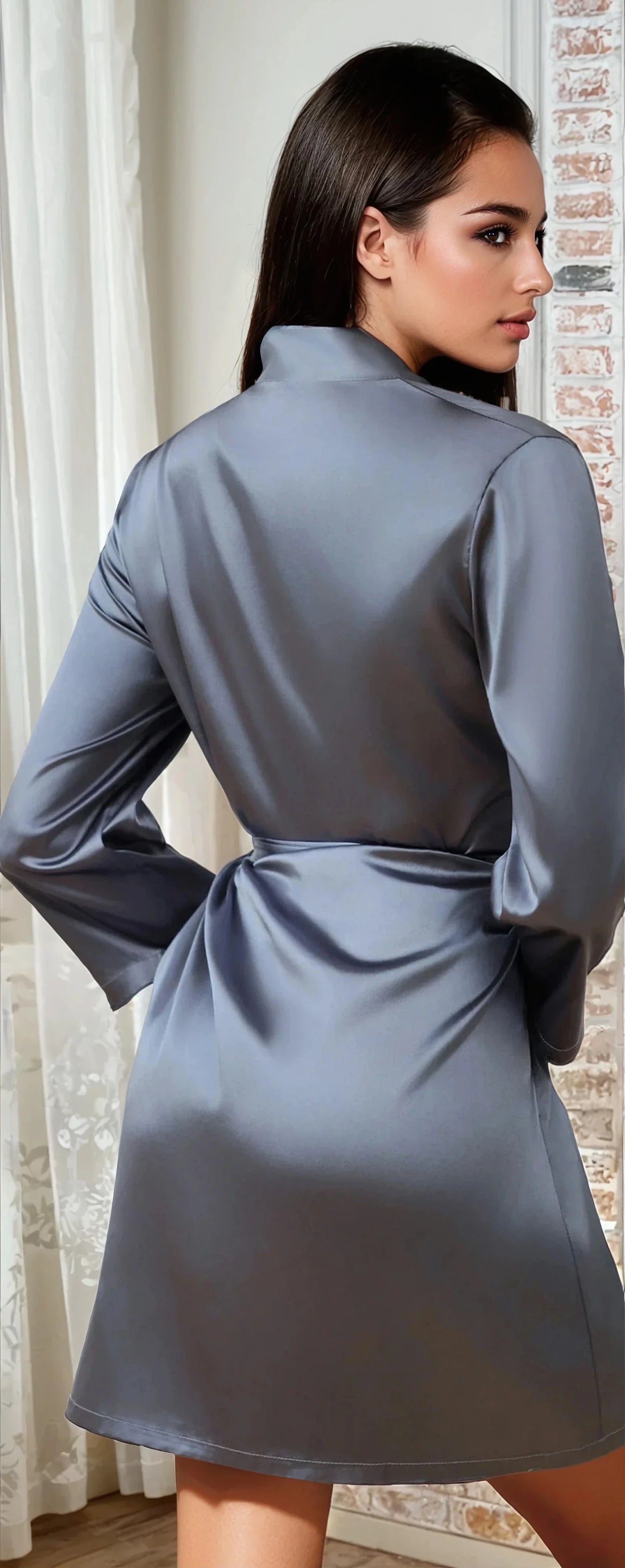Plus Size Classic Satin Robe