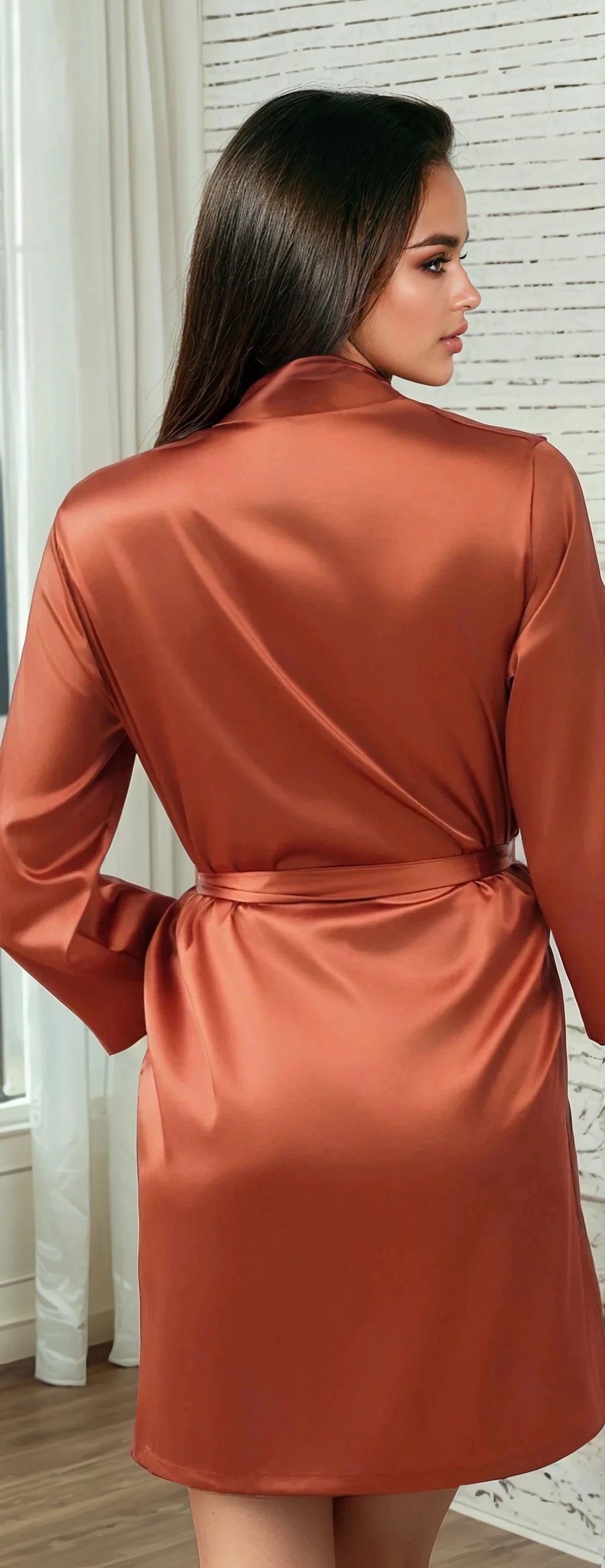 Plus Size Classic Satin Robe
