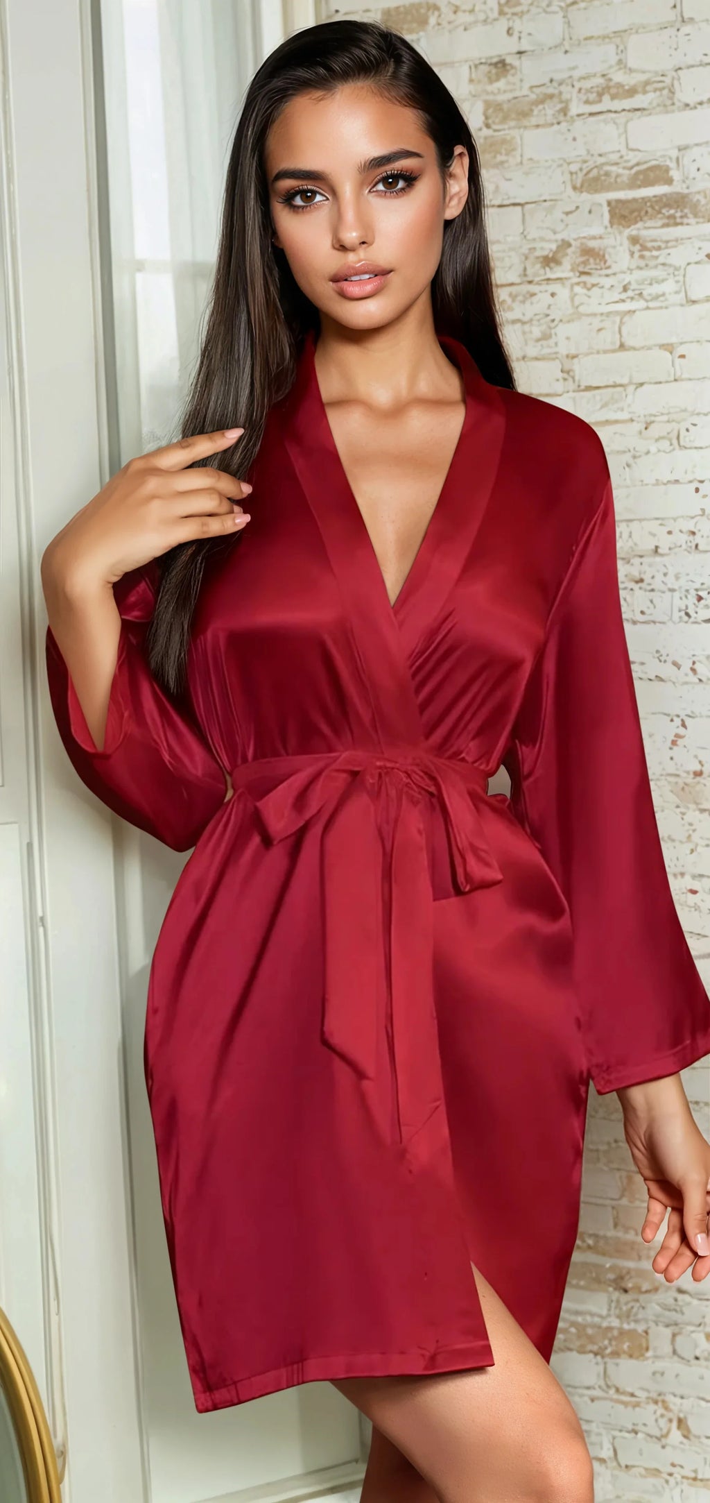 Plus Size Classic Satin Robe