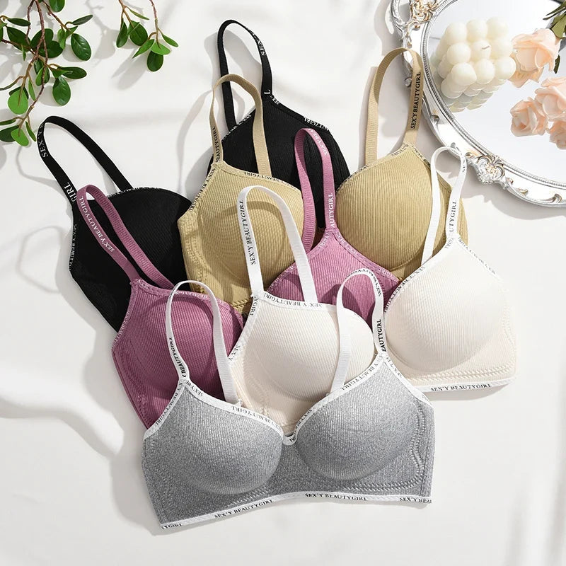 FINETOO Women Underwear Small Chest Sexy Push Up Lingerie Seamless Bra for Women Comfortable Everyday Bra Thick Bralette 32-38AB