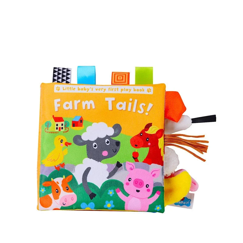 New 3D Visual Tail Cloth Book - Baby Tear-Resistant, Biteable Cognitive Tool, Interactive Parent-Child Fun, Toddlers Enlightenment Toys