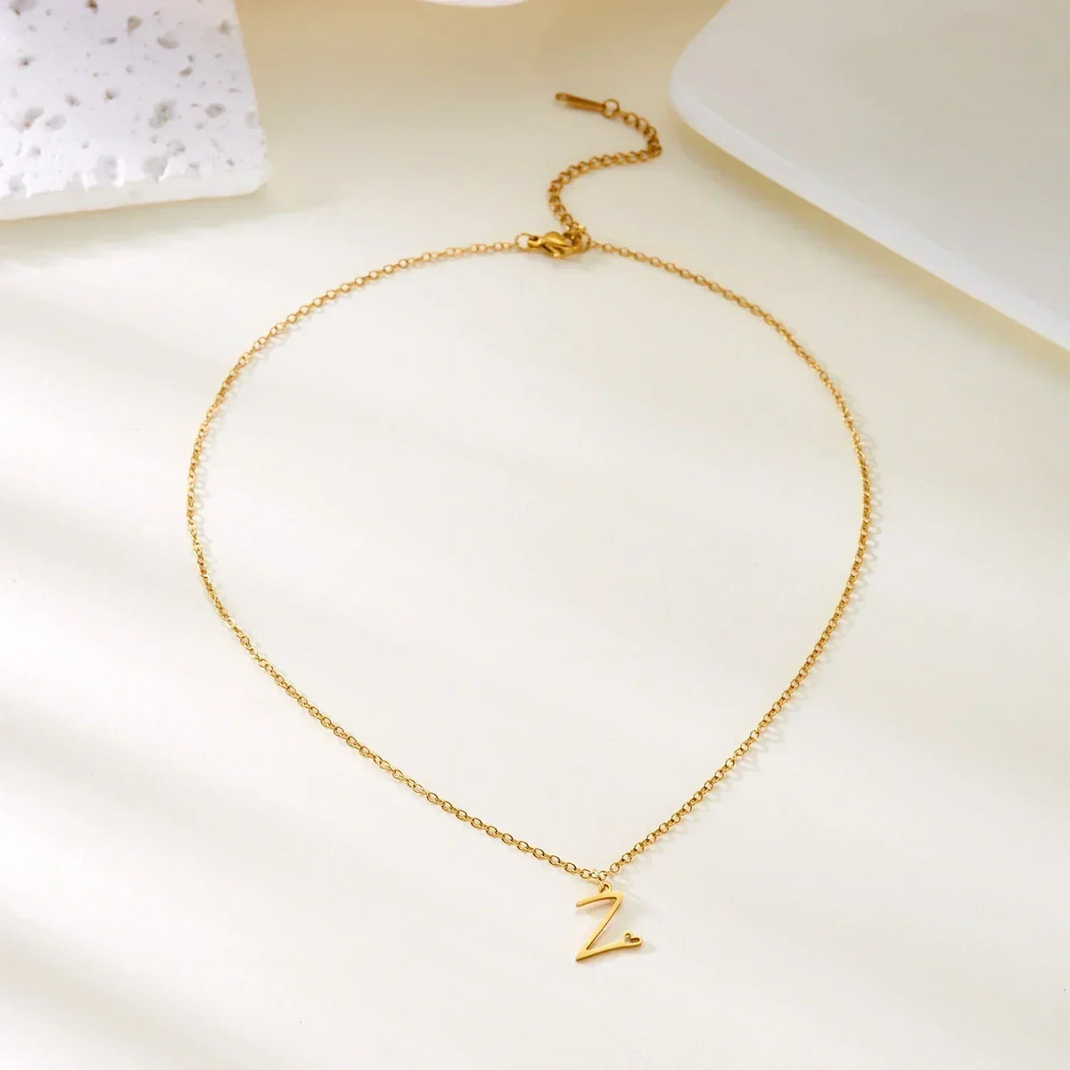 26 Initial Letters Heart Pendant Stainless Steel Necklace for Women Gold Color A-Z Alphabet Choker Chain Birthday Jewelry Gift