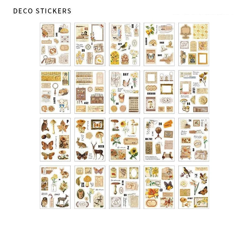 Retro Nature Decorative Stickers for Scrapbook