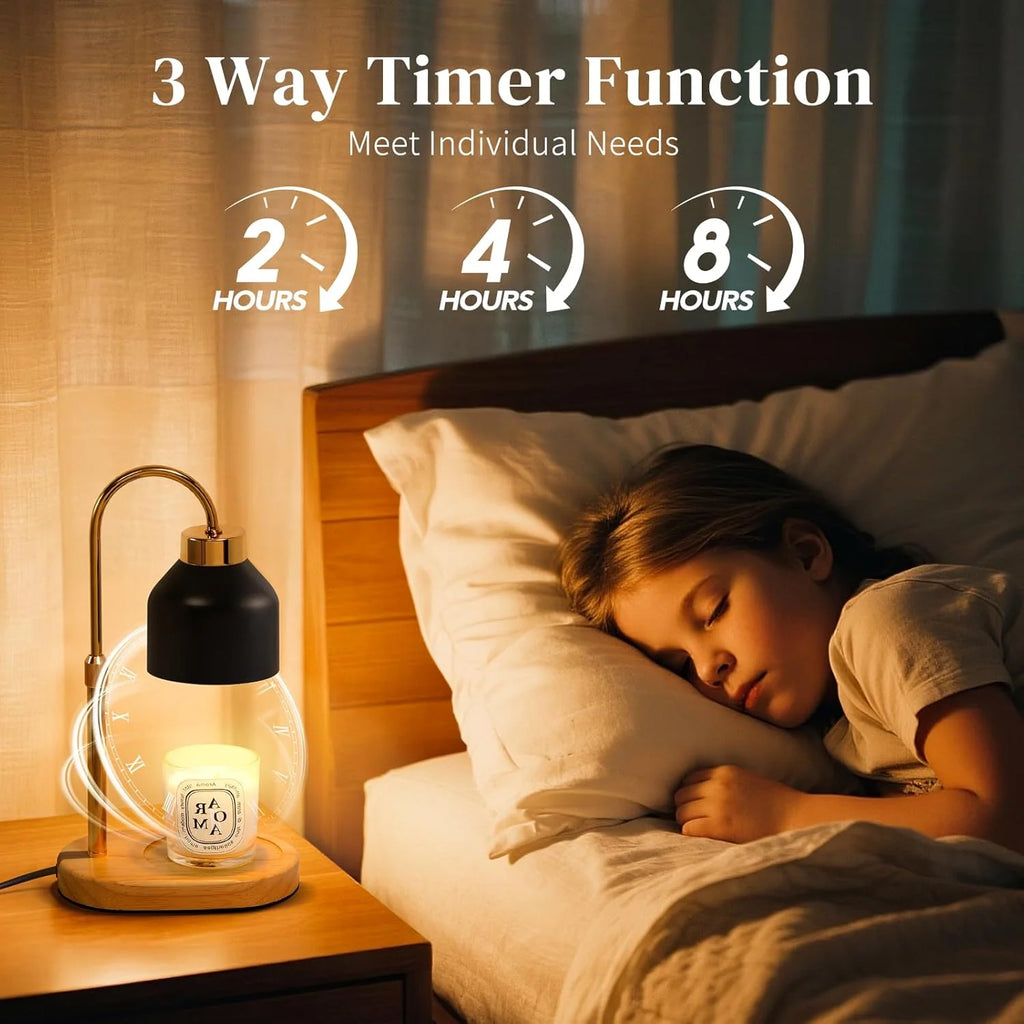 Black Lantern or Trumpet Candle Warmer Lamp with Timer