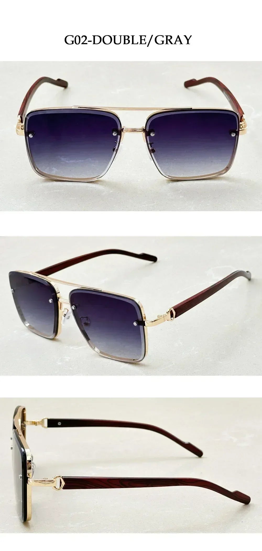 New Square Sunglasses For Men Vintage Outdoor Sunglasses Oculos Designer Wooden Glasses Sunscreen Sun Lentes Dropshipping Gafas