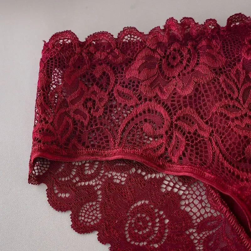 3PCS/Set Luxury Floral Embroidery Lace Panties Women Briefs Sexy Hollow Lingerie Female Underwear Ladies Breathable Underpants