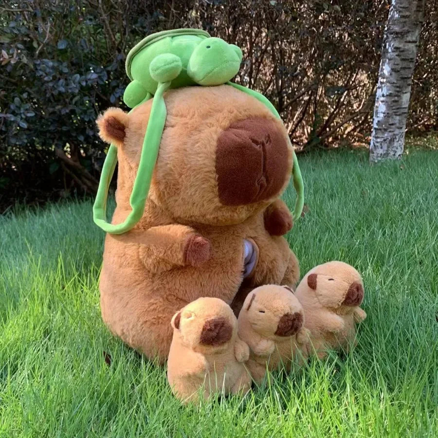 Capybara Plush Toy Set Mommy and 4 Babies