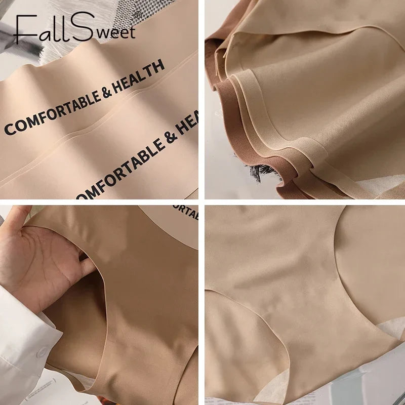 FallSweet 4PCS High Quality Women's Cotton Panties Seamless Briefs Plus Size Woman Lingerie Sexy Female Invisible Underwear M-XL