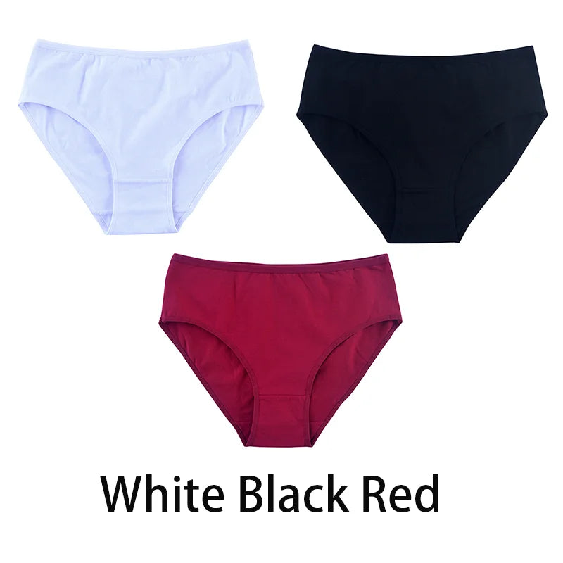 3PCS/Set Women Sexy Seamless Cotton Panties Big Size Underwear Female Underpants Girls 6 Solid Color Soft Briefs Lingerie 8815