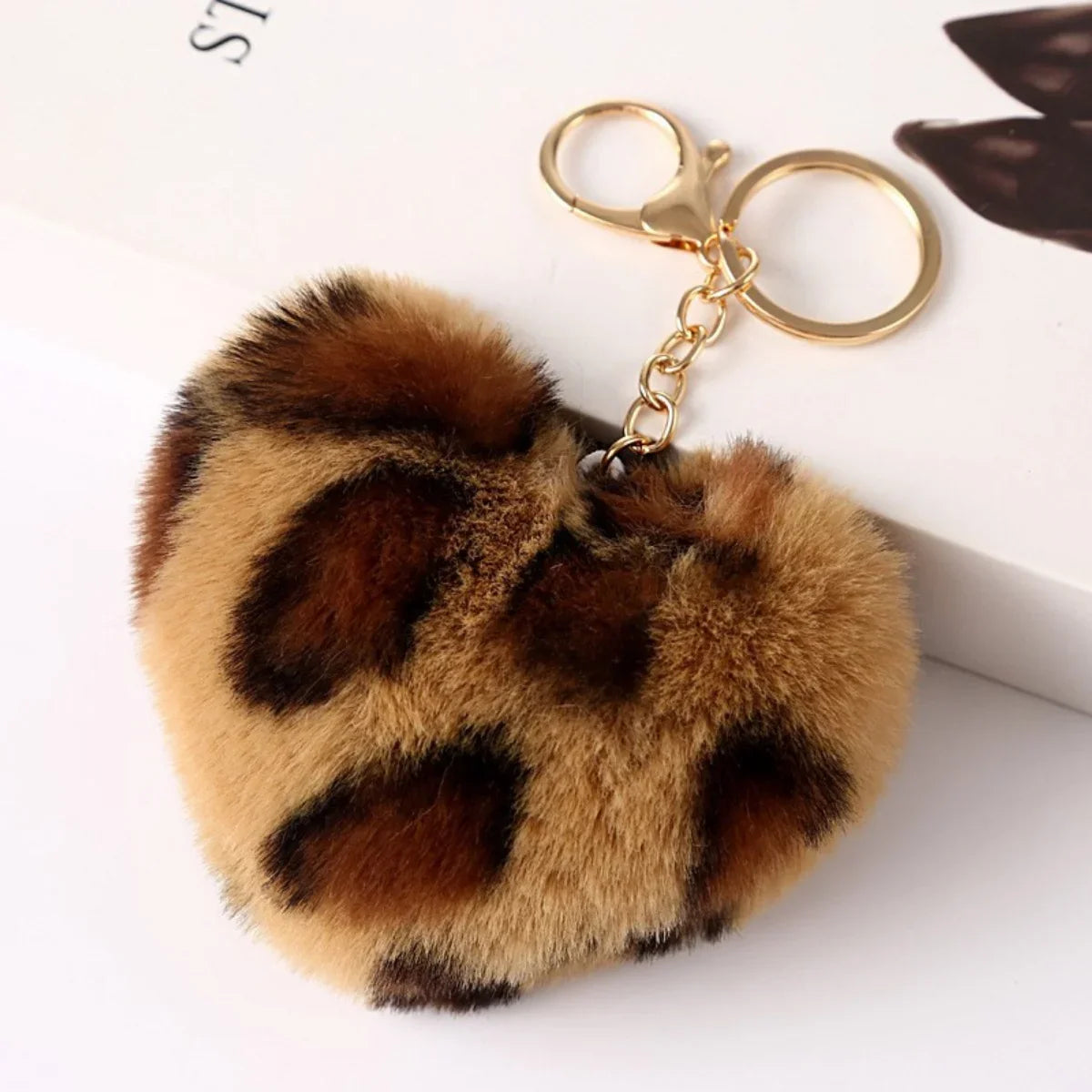 Heart Plush Pom Pom Keychain Fashion Bag Charm