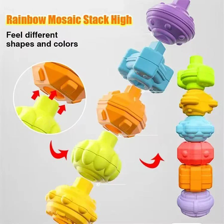 Montessori Shape Sorter Cube - Rainbow Shape Sorting Blocks Educational Toy for Toddlers & Preschoolers