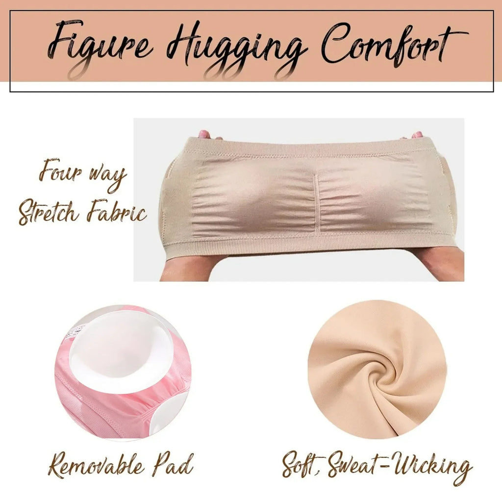 Ladies' Stretch Strapless Bra Fashion Solid Color Invisible Beauty Back Anti-slip Bra Suitable For One-Shoulder Top and Dress