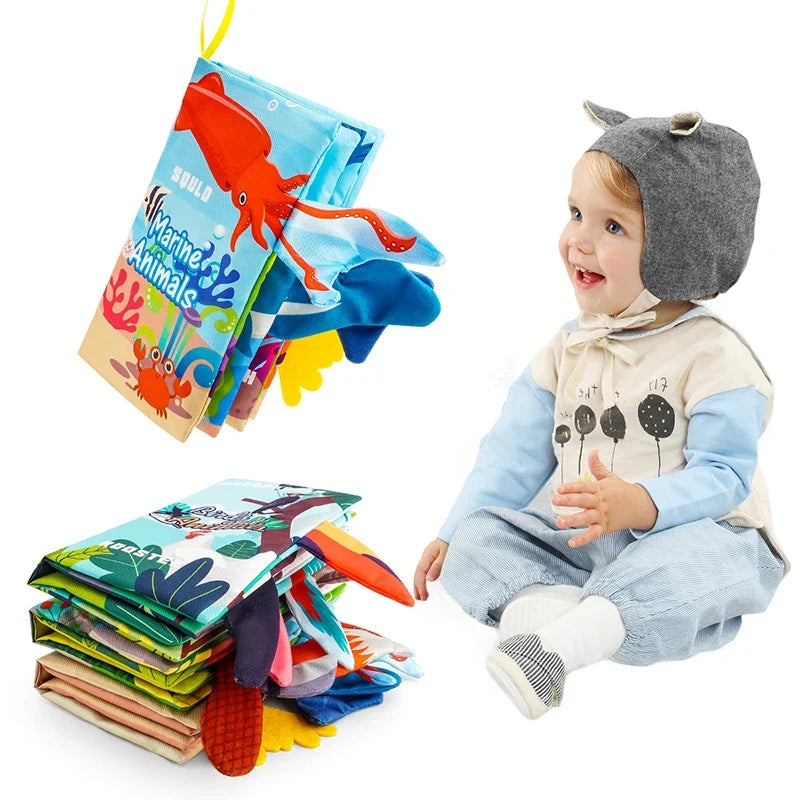 Baby Books Toys - 3PCS Touch and Feel Cloth Crinkle Soft Books for 0-6 Months, Toys for Infant Newborn (0-18 Months)