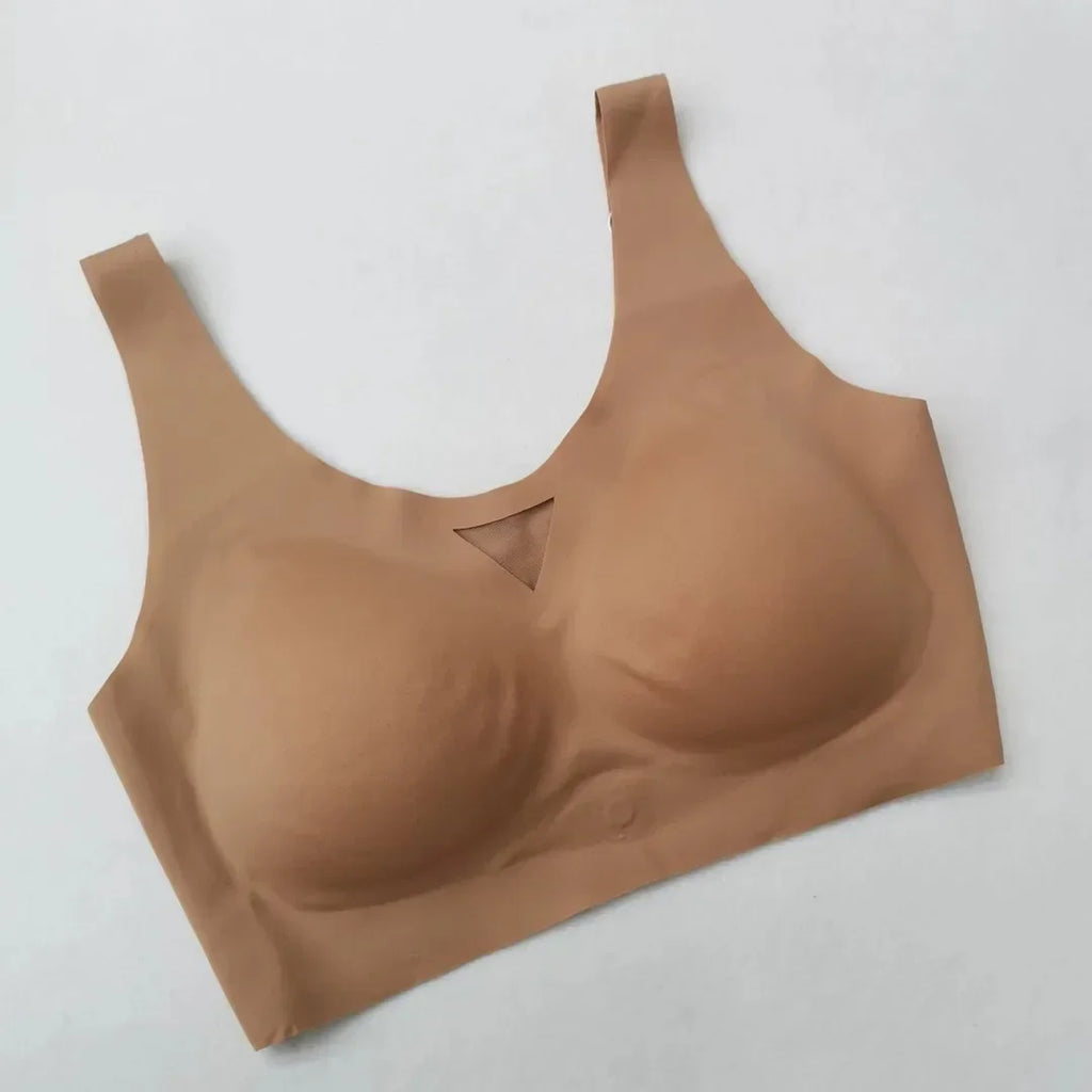 A /B / C Fixed Cup Seamless   Oversized Bra Thin Push Up  Women Underwear