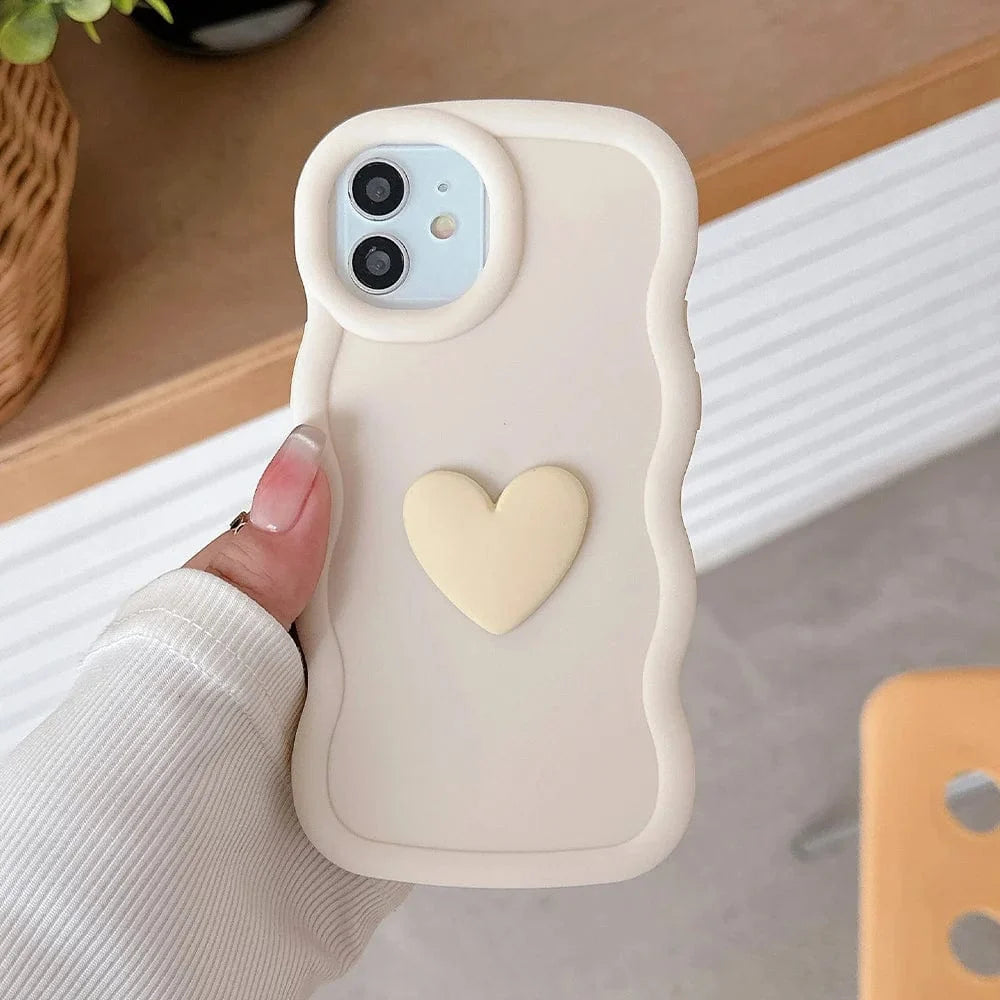 3D Love Heart Wave iPhone Case