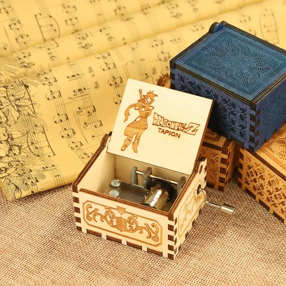 Retro Hand Crank Wooden Music Box Elegant Desktop Musical Box Kids Birthday Festival Gift Vintage Home Craft Ornament