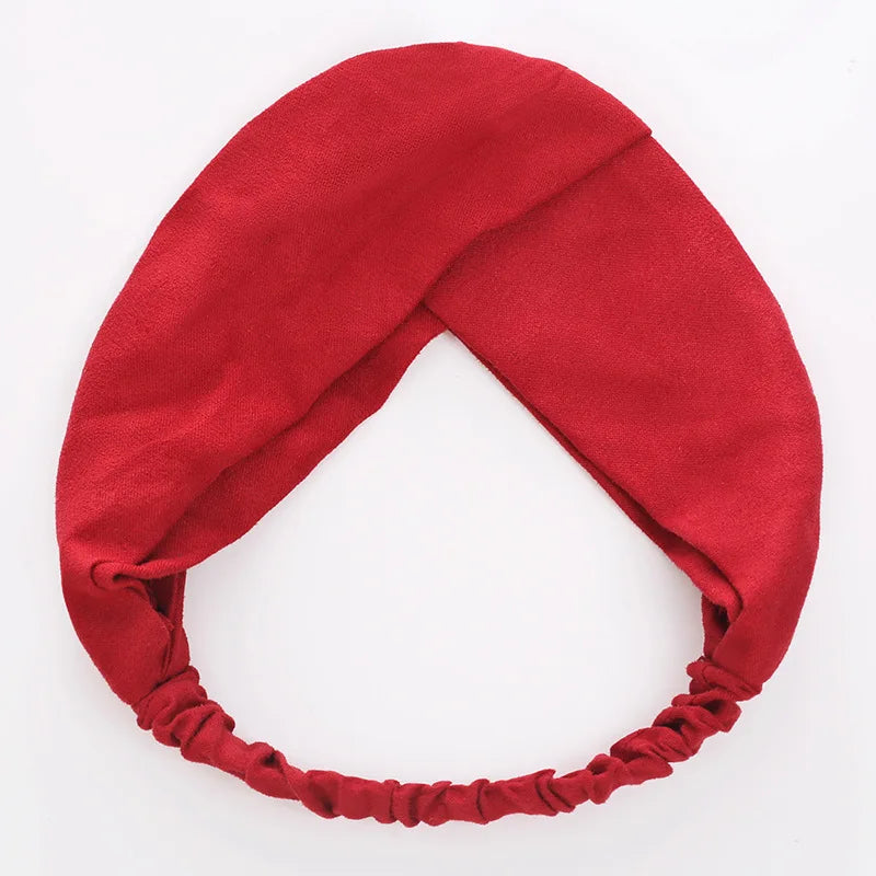 Cross Turban Twist Knot Boho Suede Headband for Women