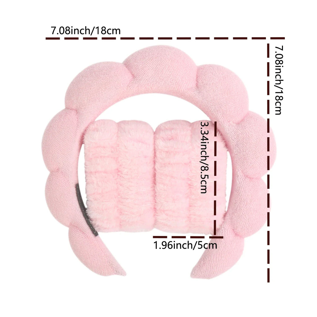 Microfiber Spa Headband & Face Wash Wristband Set
