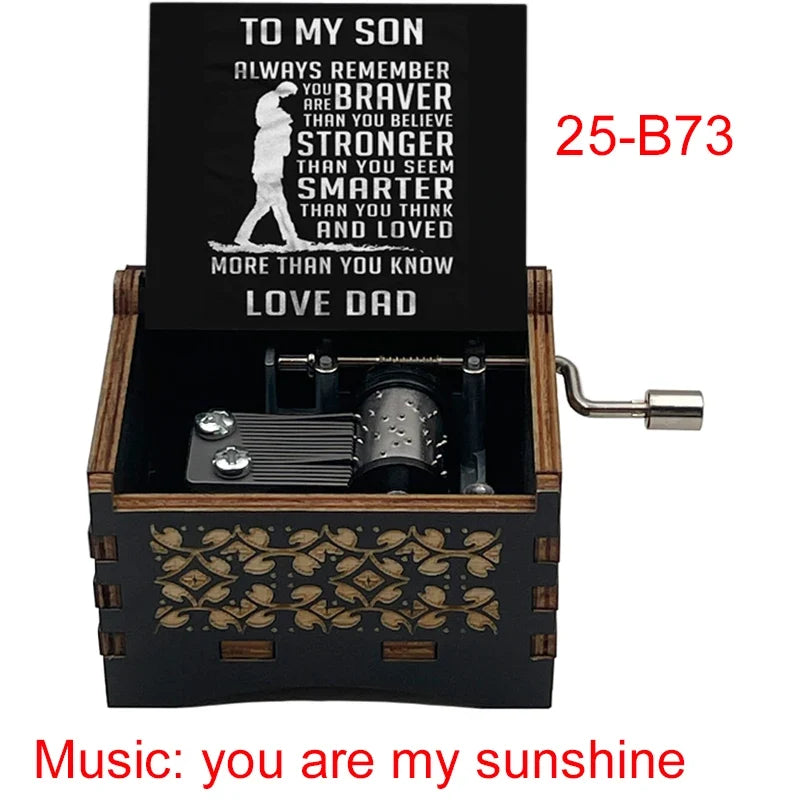 You Are My Sunshine Quote Print Wooden Music Box Birthday Party Favor Gift for Kids