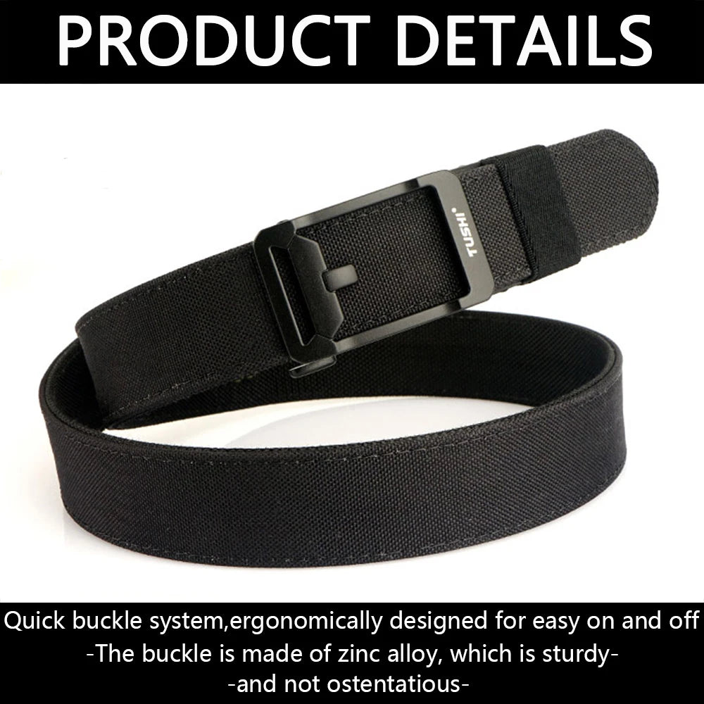 Tactical Nylon Gun Belt with Quick-Release Metal Buckle