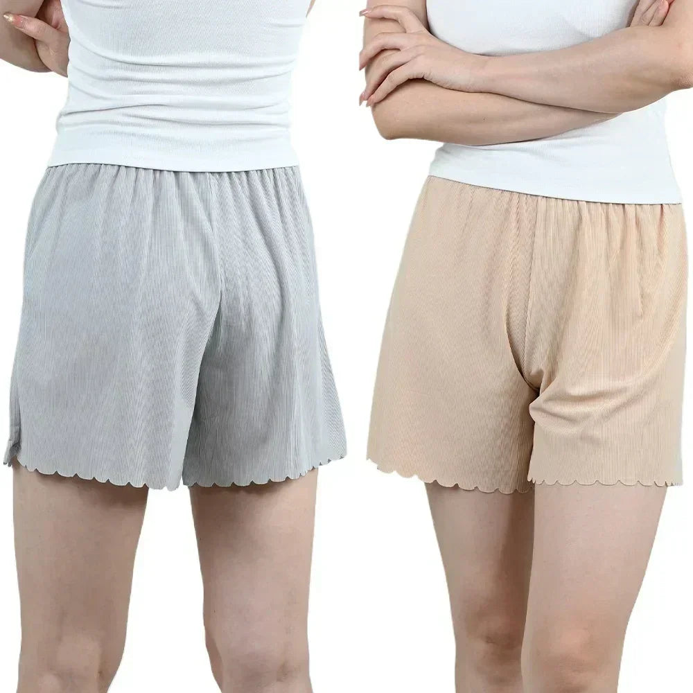 1pcs Women's Summer Thin Ice Silk Safety Pants Woman Shorts Female Loose L-7XL shorts plus Size Ice Silk Safe Pants Pajama