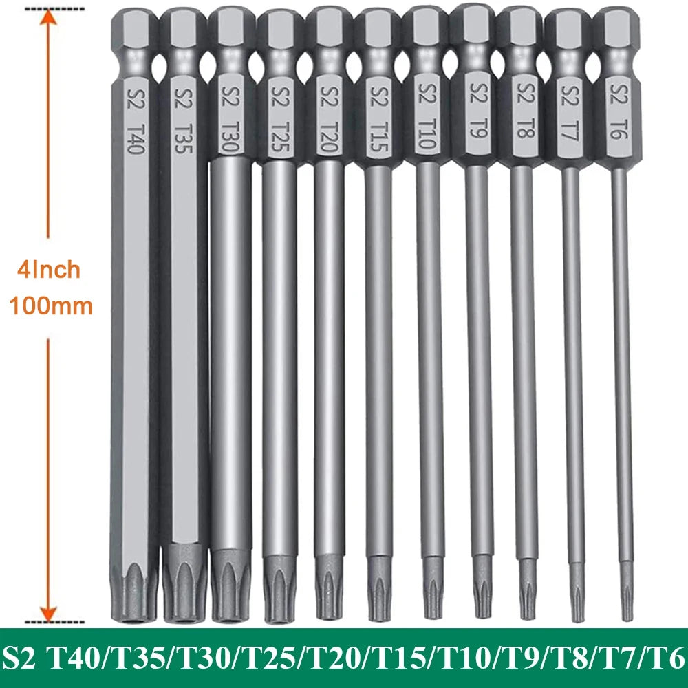 11-Piece Torx Security Bit Set — S2 Steel, Magnetic