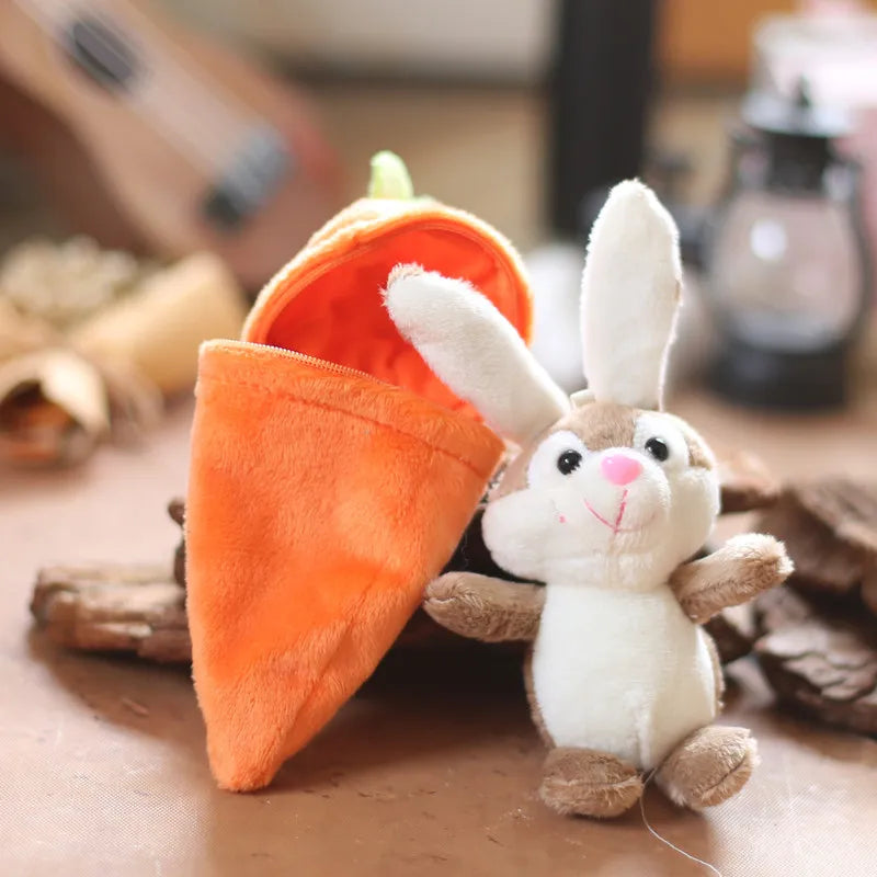 Detachable Rabbit Carrot Plush Pendant Keychain
