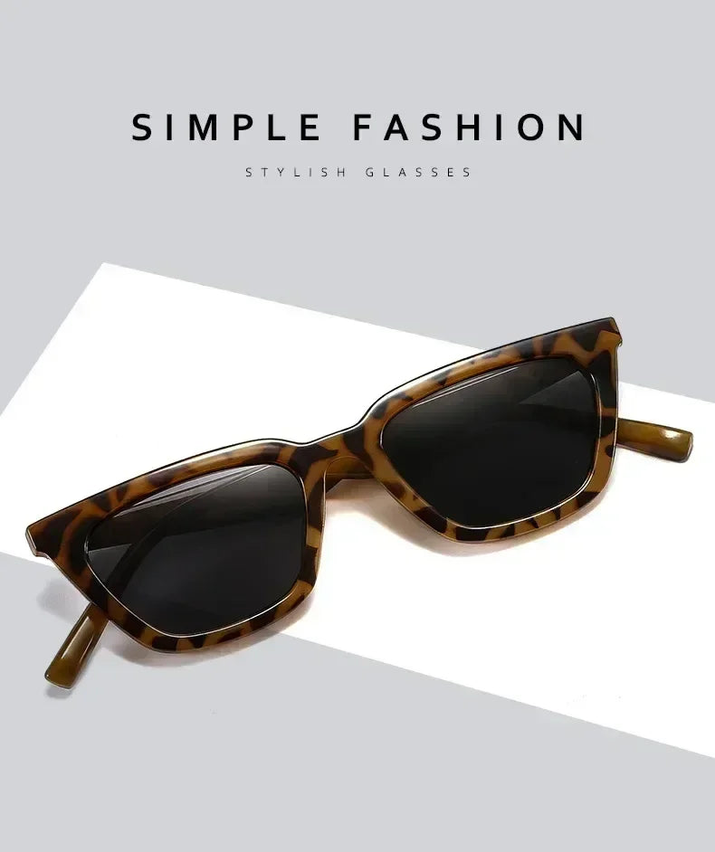 Classic Black Vintage Cat Eye Sunglasses Women Brand Designer Simplicity Elegant Small Frame Sun Glasses Men Trend Eyewear UV400